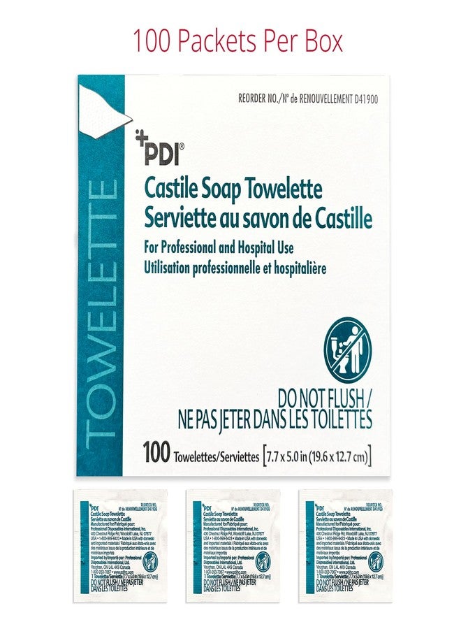 PDI Castile Soap Towelettes, Face and Hand Cleansing, 100 Individually Wrapped Wipes Per Box - Image 2